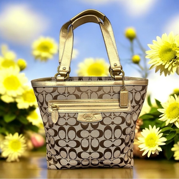 Coach Handbags - Coach Penelope Signature Jacquard Tote Bag Carryall W/ Original Dust Bag EUC